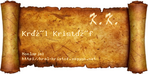 Král Kristóf névjegykártya