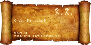 Král Kristóf névjegykártya