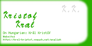 kristof kral business card